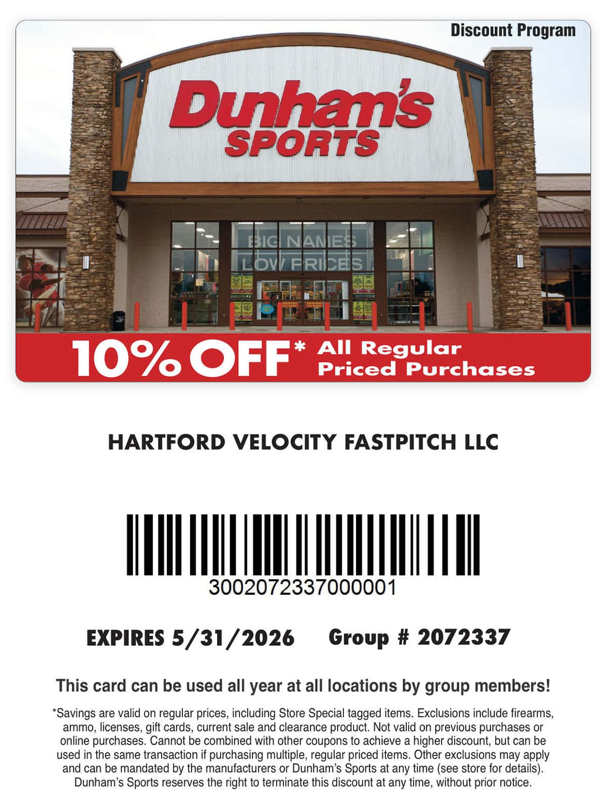 Dunham's 10% off code